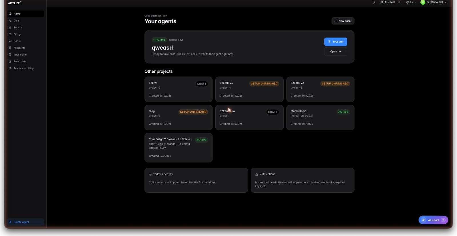 Live operations dashboard